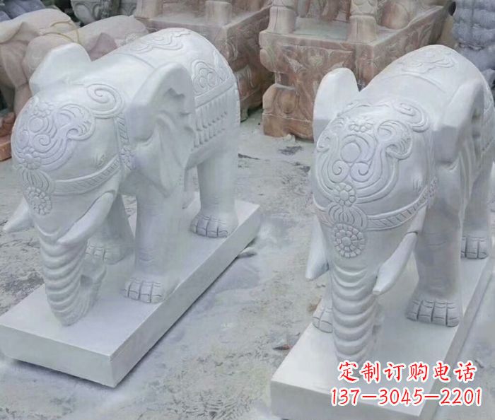 南通高雅雕塑招财石雕大象