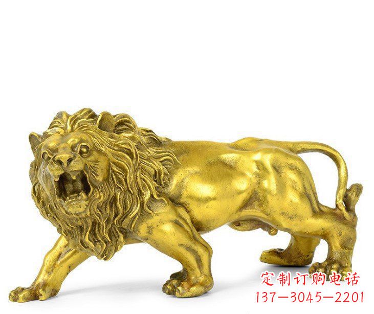南通黄铜鎏金狮子雕塑——象征力量的艺术精品