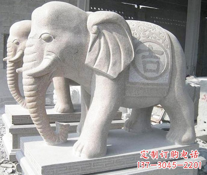南通公园动物吉祥大象石雕 (2)