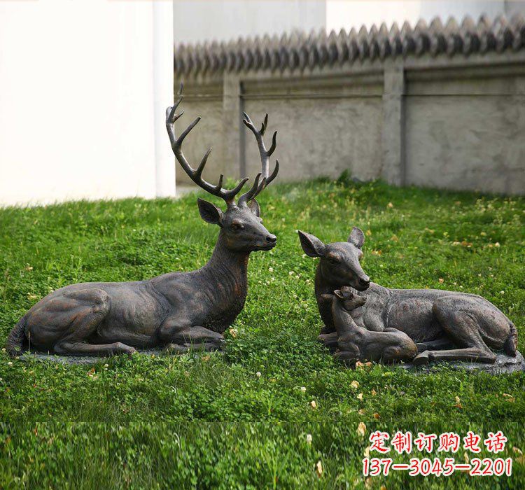 南通精美梅花鹿铜雕