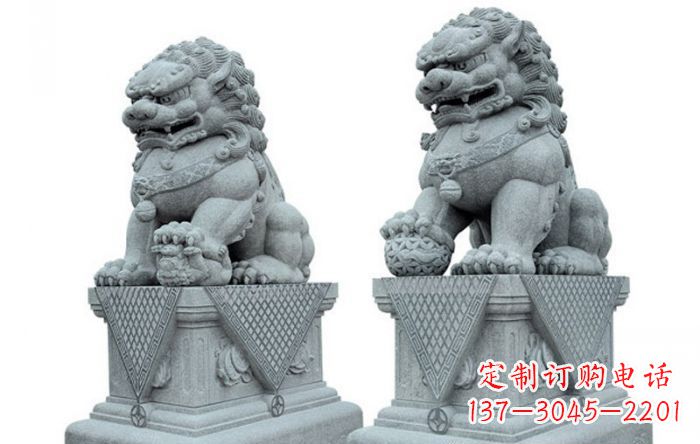 南通公园动物青石狮子石雕