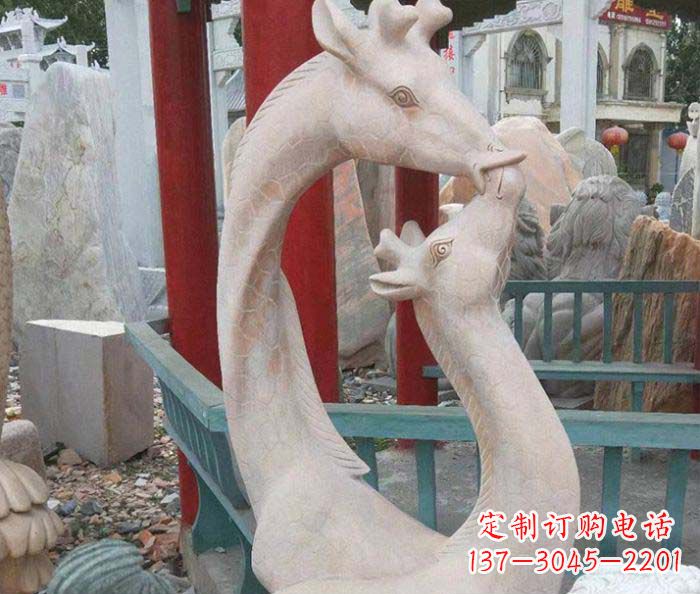 南通中领雕塑-母子鹿动物石雕