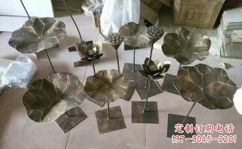 南通精美荷叶锻铜雕塑