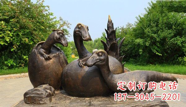 南通公园仿真恐龙铜雕