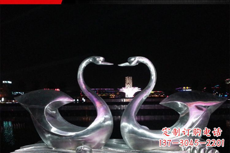 南通公园仿真不锈钢仙鹤雕塑