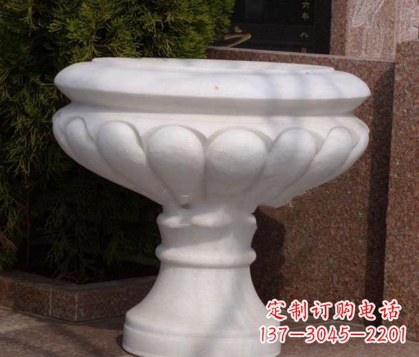 南通公园汉白玉花盆石雕