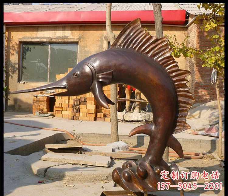 南通动物雕塑——海洋剑鱼铜雕