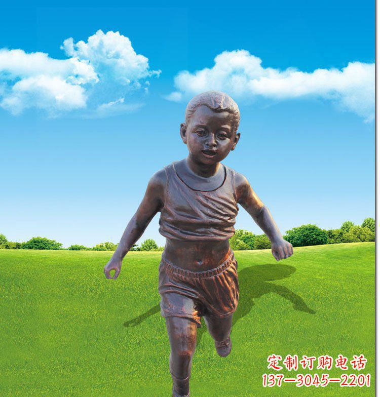 南通优雅玻璃钢仿铜儿童雕塑