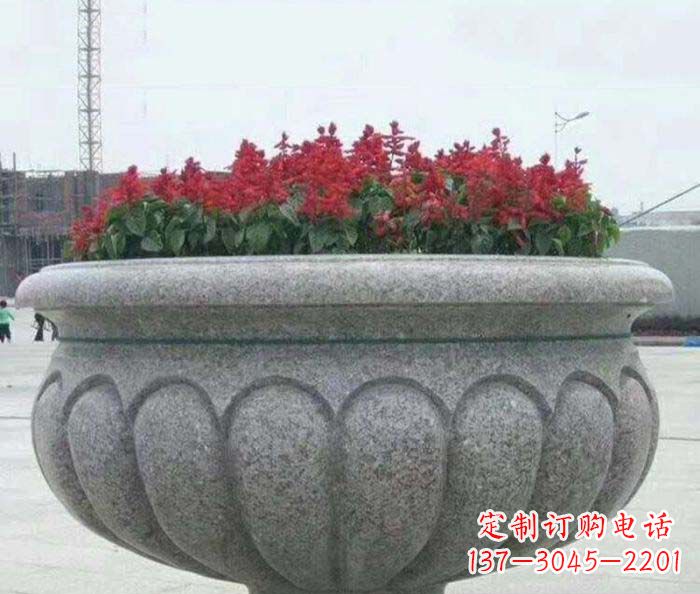 南通精美大理石花盆雕塑