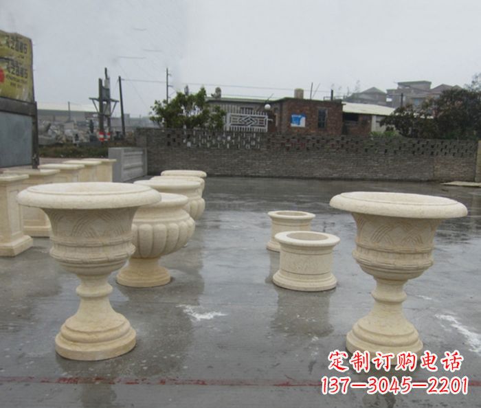 南通完美绽放——大理石花盆石雕