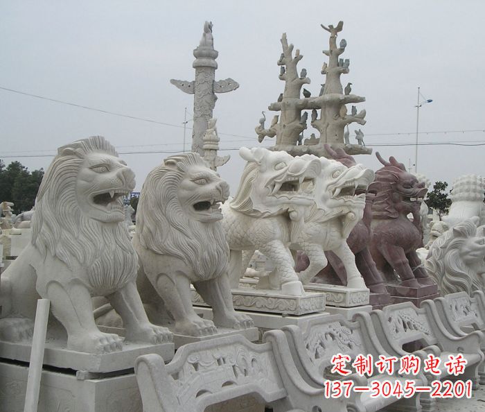 南通新中式金色狮子雕塑