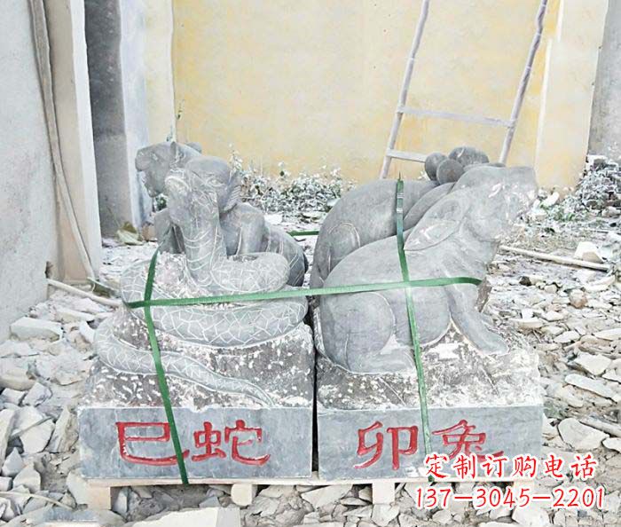 南通公园景观仿古12生肖石雕