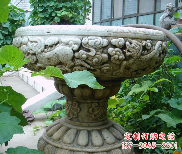 南通公园景观仿古花盆石雕
