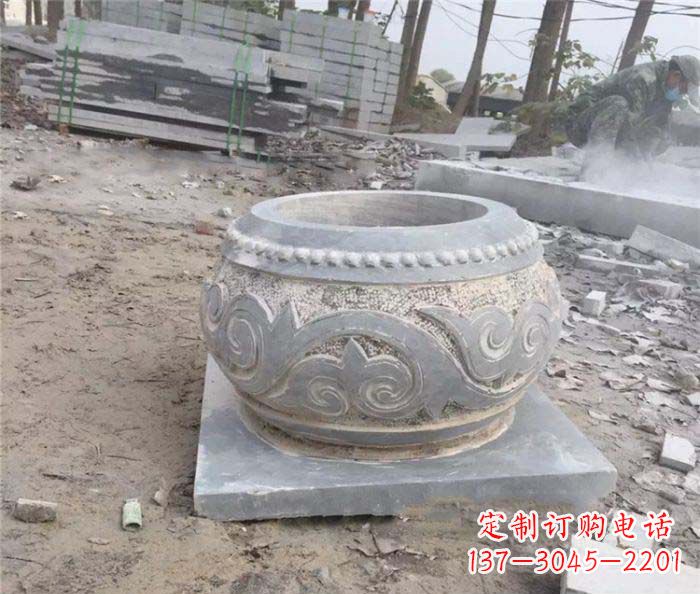 南通古典风格的仿古石水缸雕塑