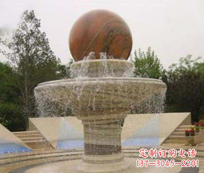 南通公园景观风水球喷泉石雕 (2)