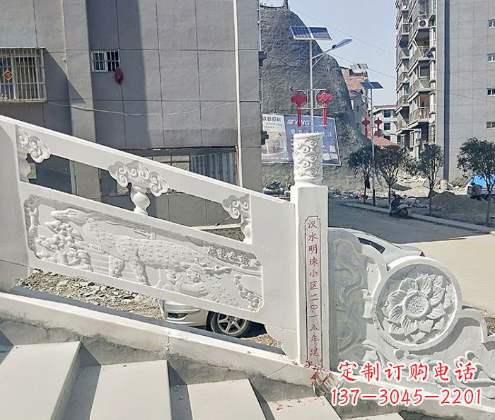 南通公园景观汉白玉石雕栏板 (5)
