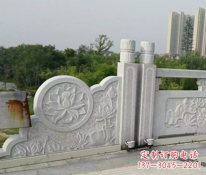 南通公园景观汉白玉石雕栏板 (4)