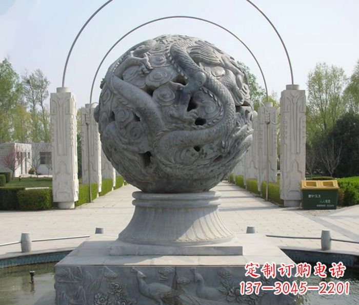 南通公园景观镂空龙浮雕喷泉石雕