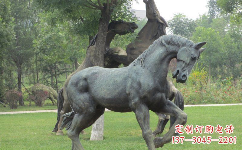 南通公园马动物景观铜雕 (2)