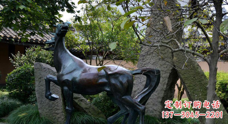 南通公园马动物铜雕 (6)