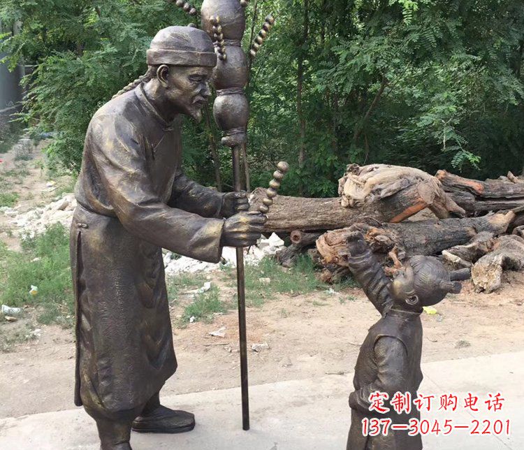 南通温馨传情,情意绵绵——铜质葫芦雕塑