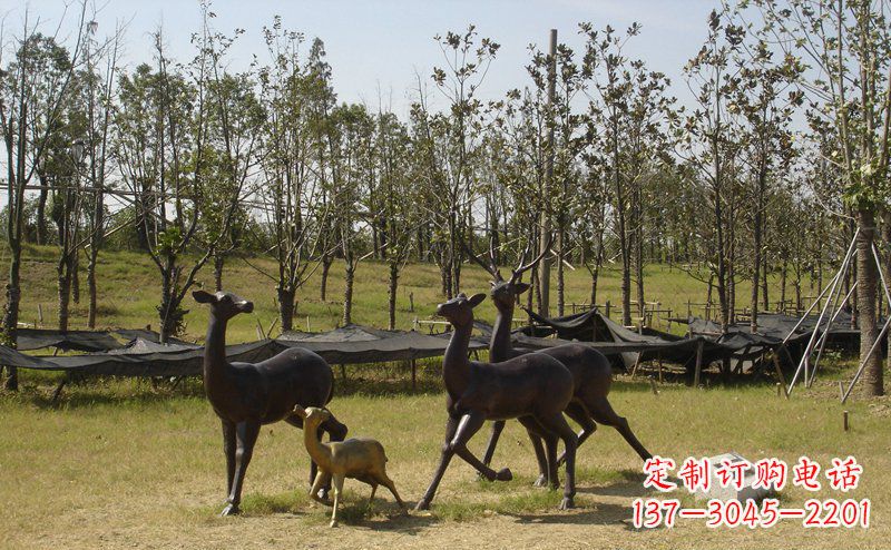 南通优雅雕塑-梅花鹿铜雕
