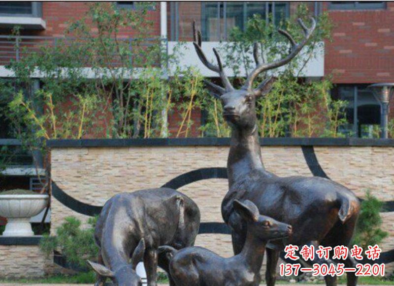 南通古雅优雅的梅花鹿铜雕