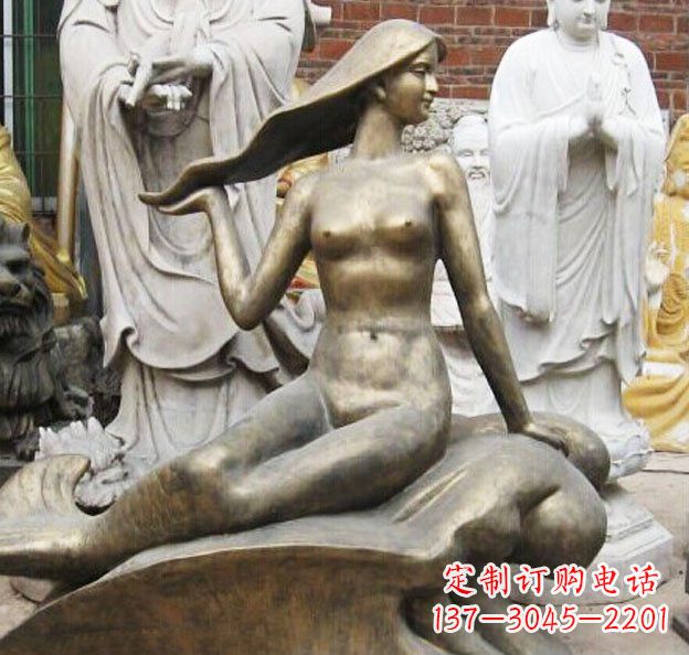 南通精美铜质美人鱼雕塑