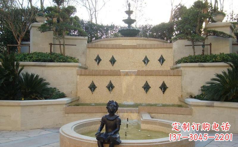 南通西方风尚小女孩铜雕