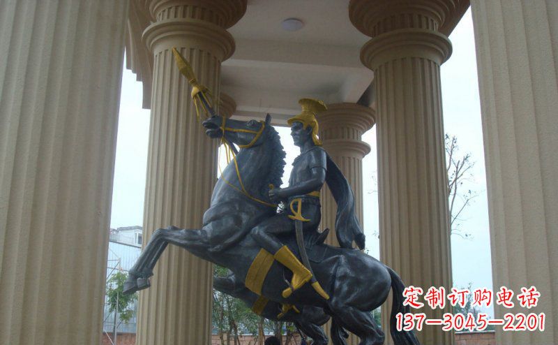 南通公园骑马的罗马士兵人物铜雕