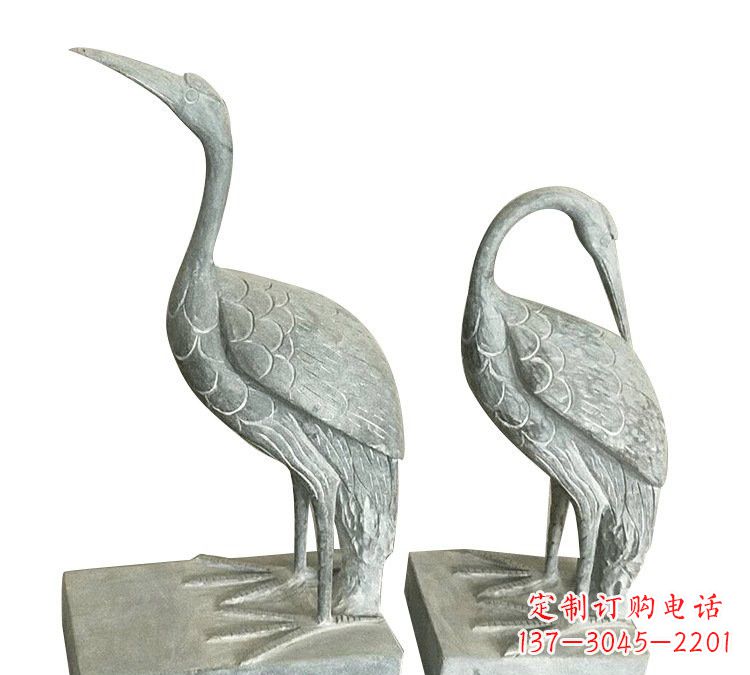南通完美纯手工雕刻青石仿古丹顶鹤石雕