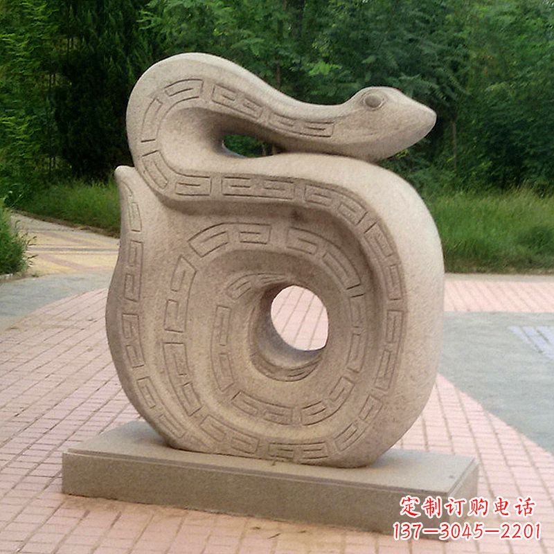 南通砂岩动物蛇雕塑