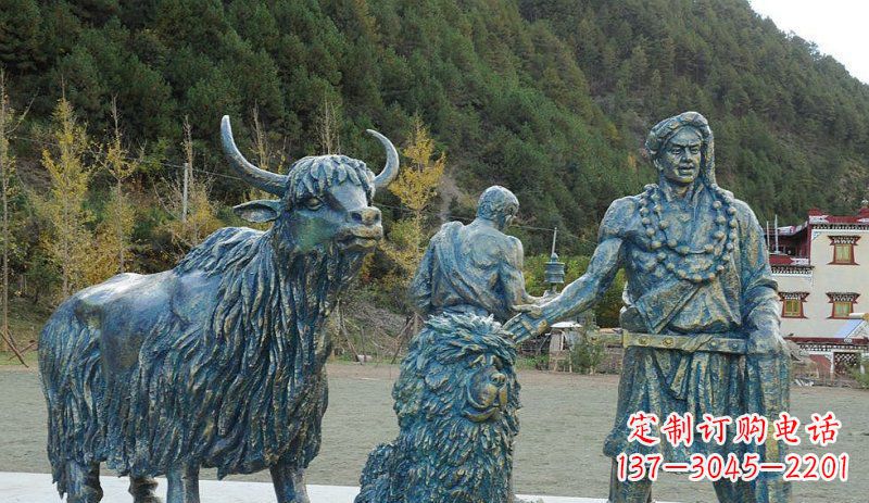 南通中领雕塑定制牦牛景观铜雕