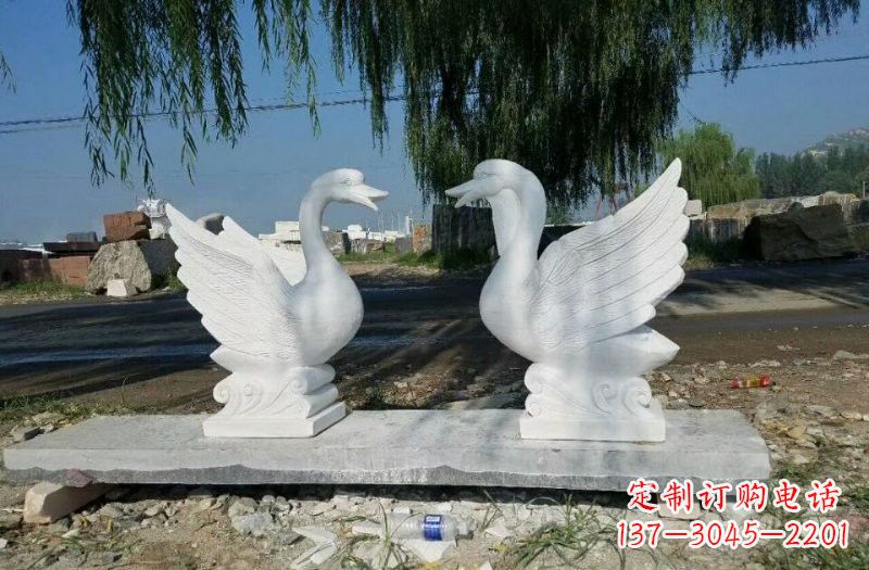 南通浪漫传情——中领雕塑定制天鹅石雕