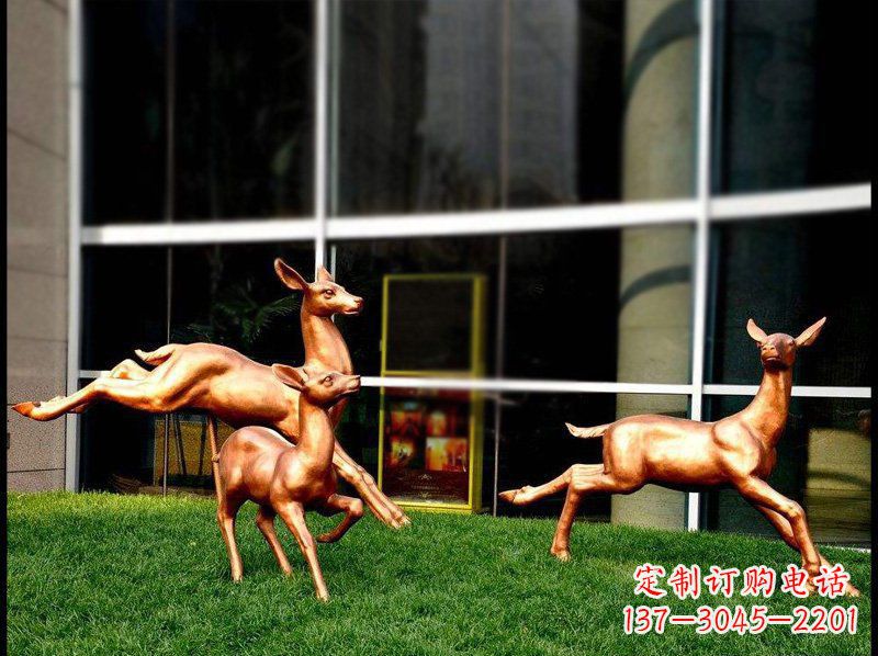 南通精美青铜动物雕塑——小鹿奔跑