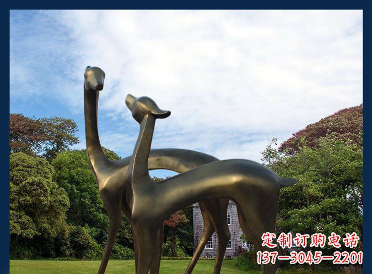南通 优雅铜鹿风格雕塑