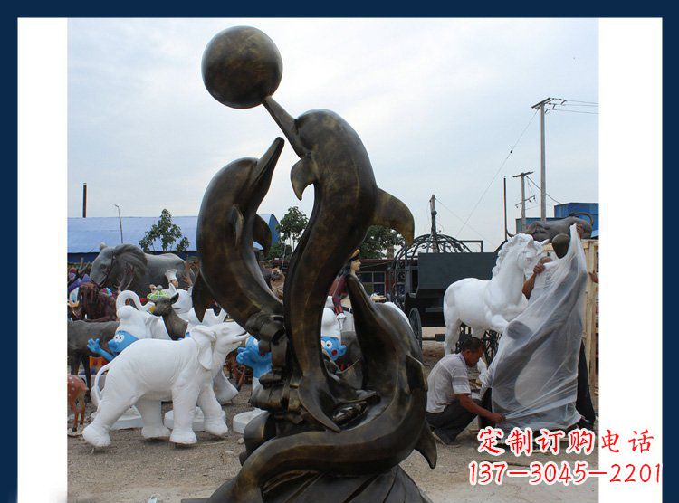南通铜质海豚造型雕塑