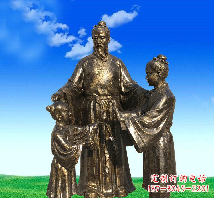 南通铜雕艺术精美人物雕塑——孔融让梨