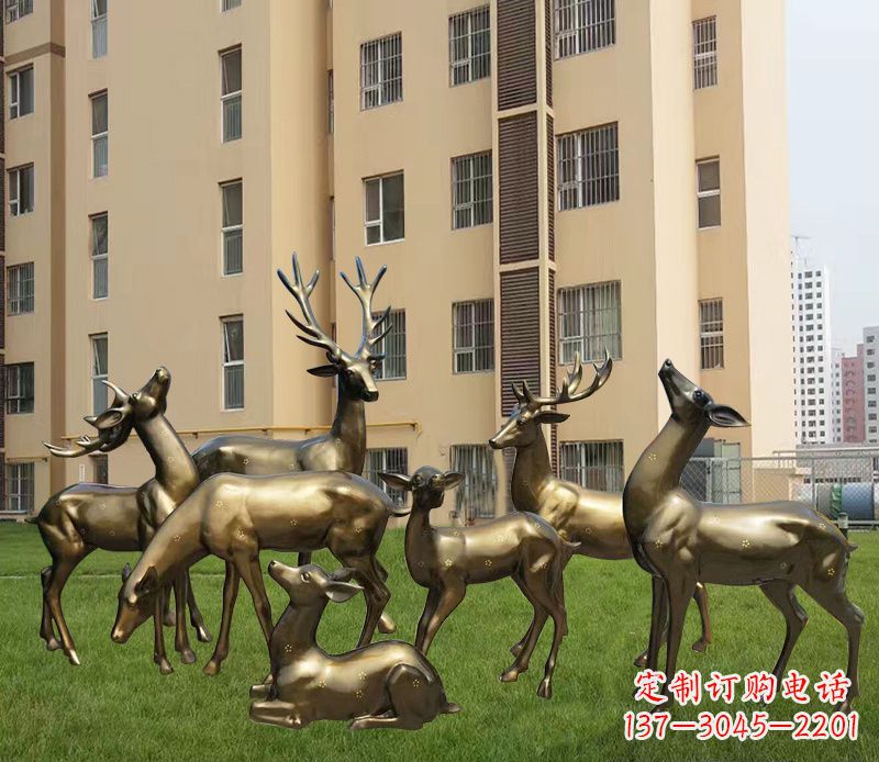 南通高贵典雅的梅花鹿铜雕
