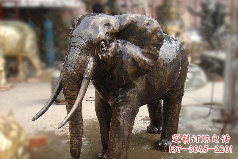 南通优雅而典雅的铜质大象雕塑