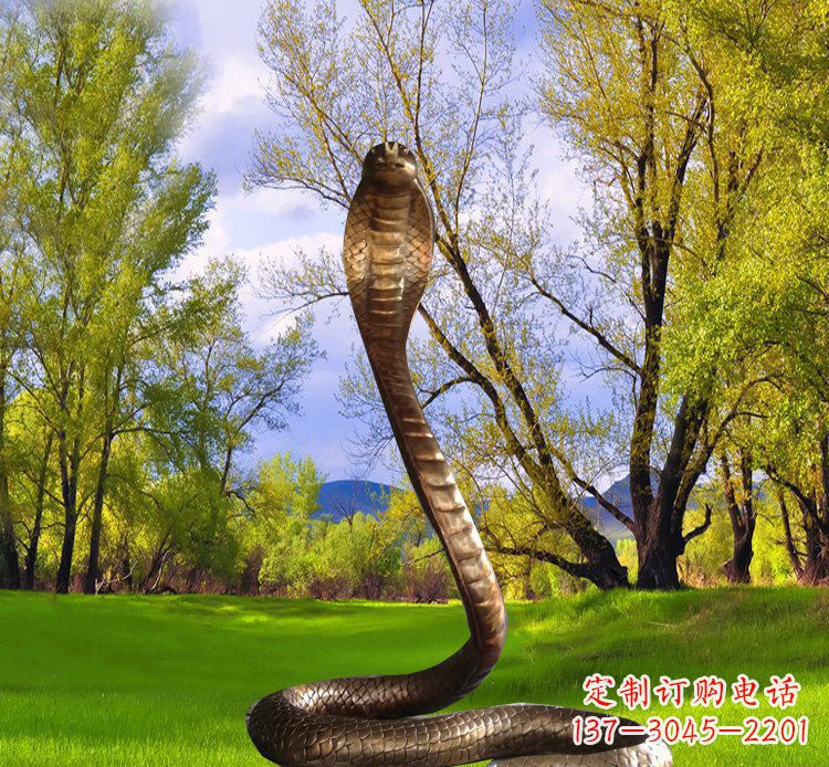 南通铜质眼镜蛇动物雕塑