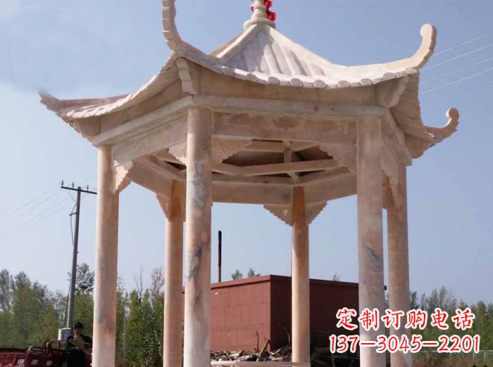 南通红六角凉亭雕塑