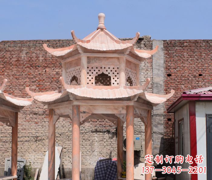 南通中领雕塑精致双层石头凉亭雕塑
