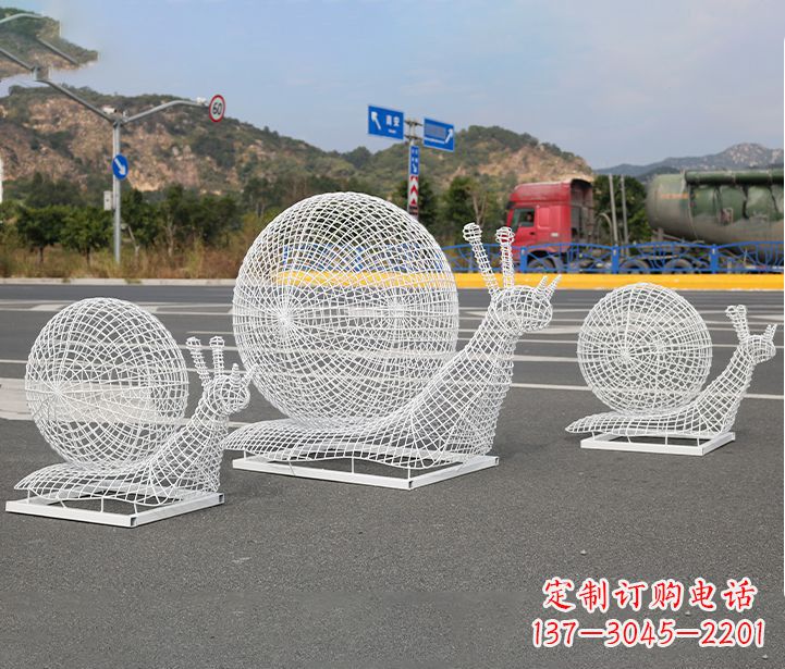 南通公园蜗牛镂空不锈钢雕塑