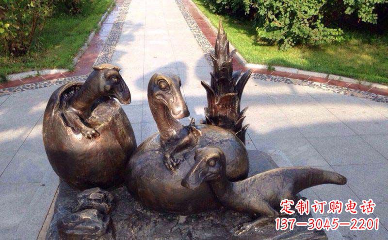 南通公园小恐龙景观铜雕