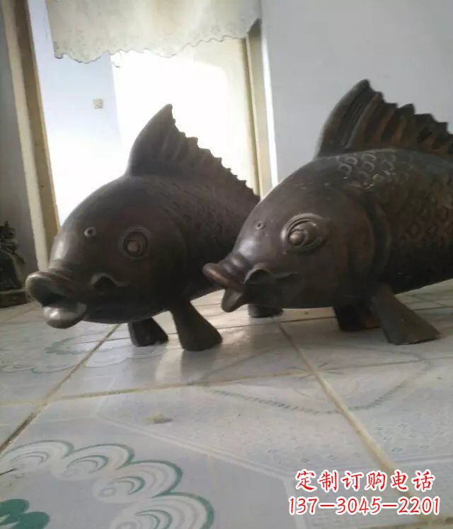 南通公园小鱼景观动物铜雕
