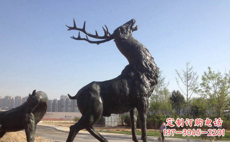 南通驯鹿精美铜雕