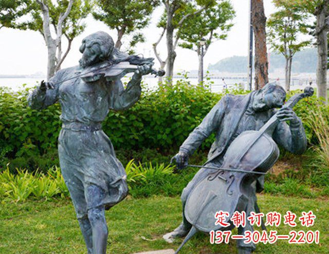 南通双面演奏大提琴&小提琴铜雕塑