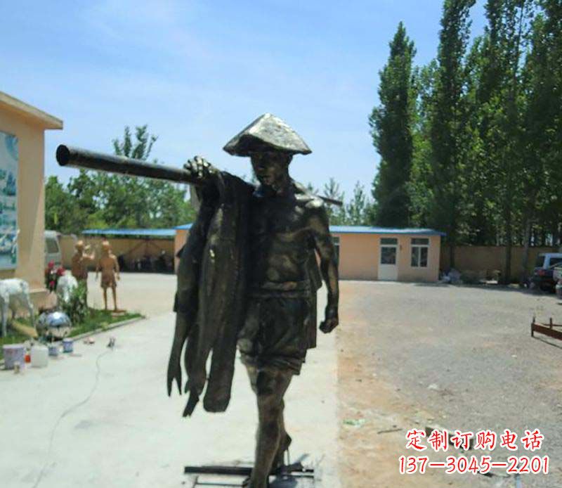 南通传承古老文化的渔民雕塑