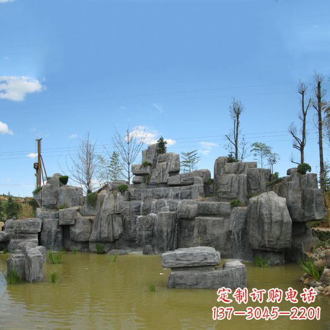 南通公园园林仿真假山流水景观雕塑